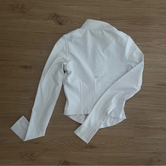 Alo Yoga Airbrush Corset Full Zip Jacket in White size XS - Picture 2 of 9